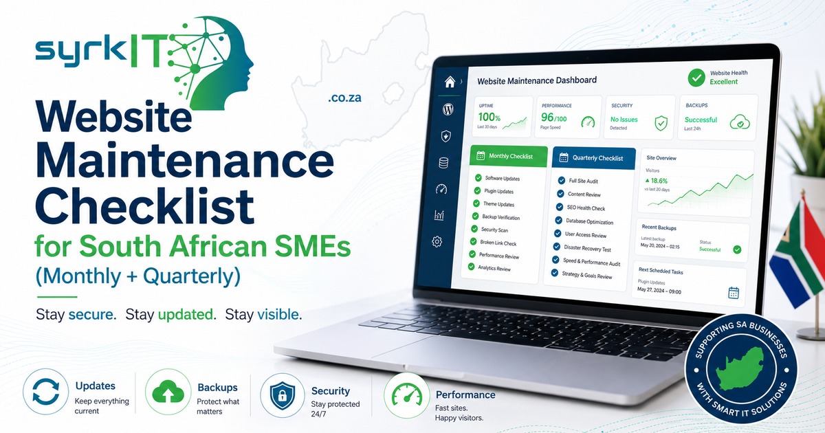 Website Maintenance Checklist for South African SMEs (Monthly + Quarterly)